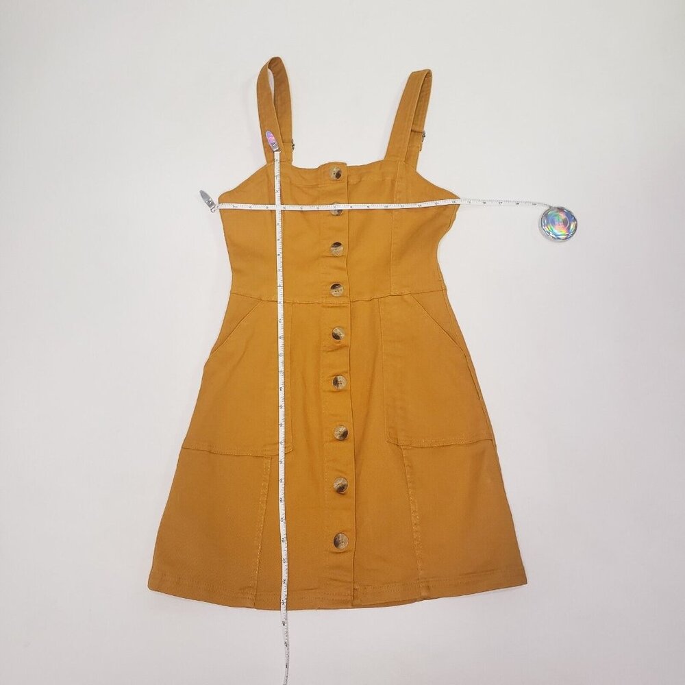 H&M Divided Dress Women's Size 2 Denim Overall Jumper Mustard Gold 90s Y2K Retro - Picture 4 of 16